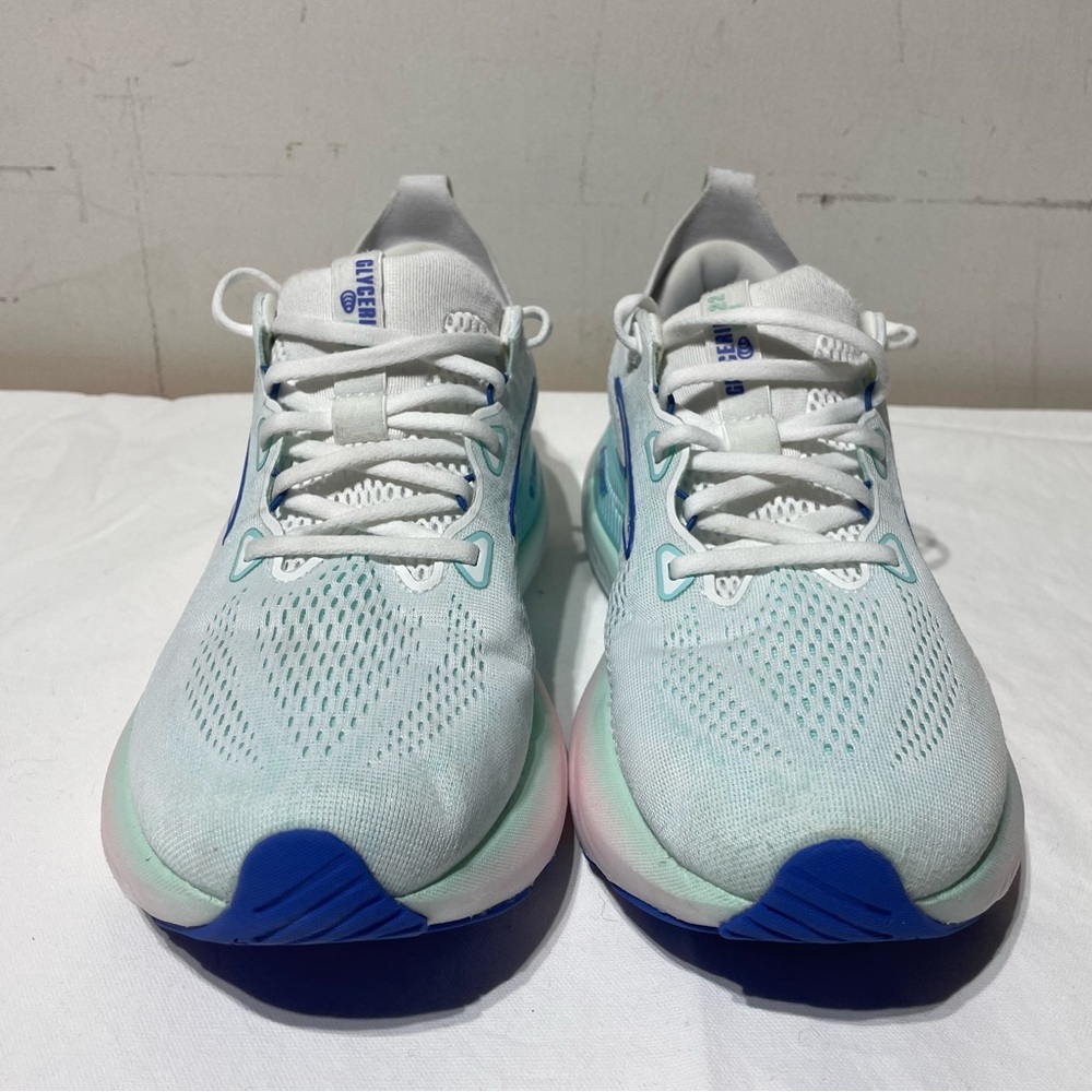 Brooks Women's Glycerin GTS 22 Running Shoe 10.5 White Limpet Shell Amparo Blue - Picture 2 of 16